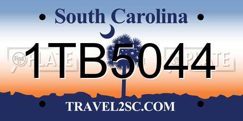 1TB5044 South Carolina License Plate