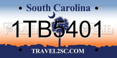 1TB5401 South Carolina License Plate