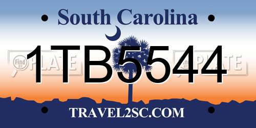 1TB5544 South Carolina License Plate