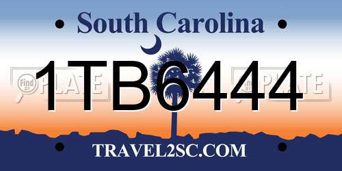1TB6444 South Carolina License Plate