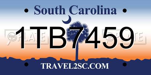 1TB7459 South Carolina License Plate