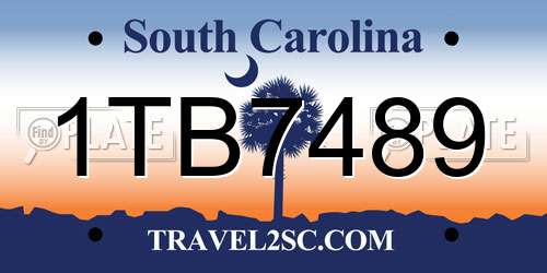 1TB7489 South Carolina License Plate