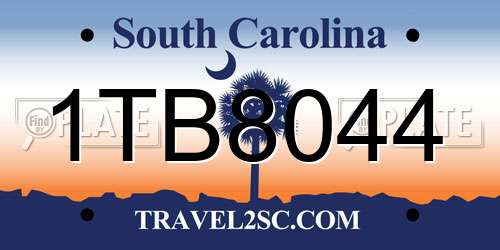 1TB8044 South Carolina License Plate