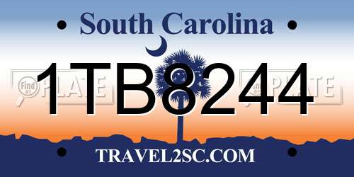 1TB8244 South Carolina License Plate