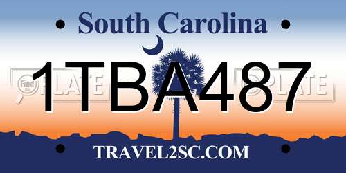 1TBA487 South Carolina License Plate
