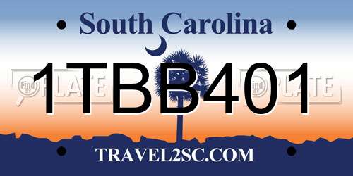 1TBB401 South Carolina License Plate