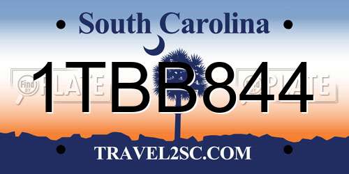 1TBB844 South Carolina License Plate