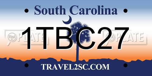 1TBC27 South Carolina License Plate