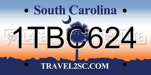 1TBC624 South Carolina License Plate