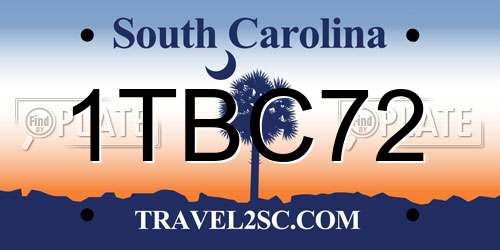 1TBC72 South Carolina License Plate