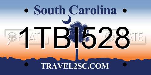 1TBI528 South Carolina License Plate