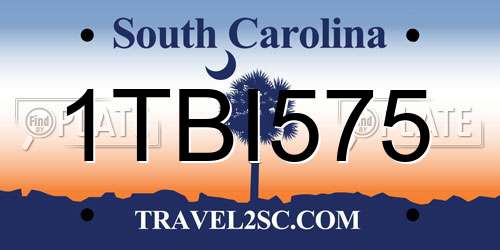 1TBI575 South Carolina License Plate