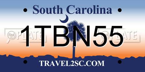1TBN55 South Carolina License Plate