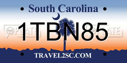 1TBN85 South Carolina License Plate
