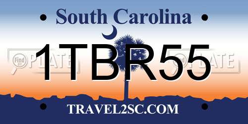 1TBR55 South Carolina License Plate