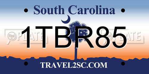 1TBR85 South Carolina License Plate