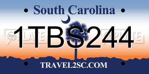 1TBS244 South Carolina License Plate