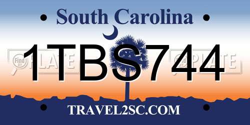 1TBS744 South Carolina License Plate