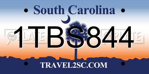 1TBS844 South Carolina License Plate