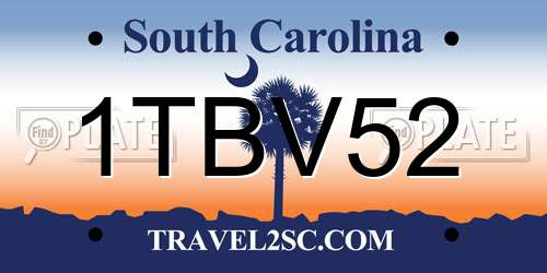 1TBV52 South Carolina License Plate
