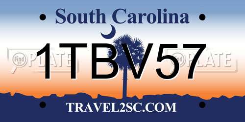 1TBV57 South Carolina License Plate