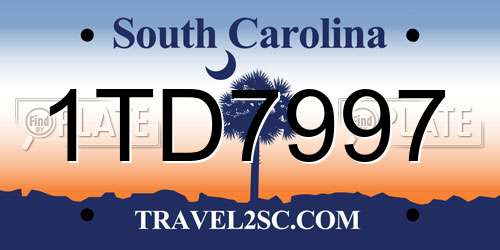 1TD7997 South Carolina License Plate