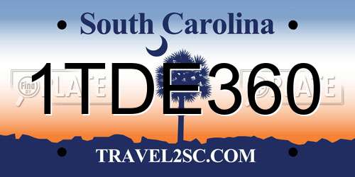 1TDE360 South Carolina License Plate