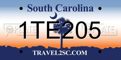 1TE205 South Carolina License Plate