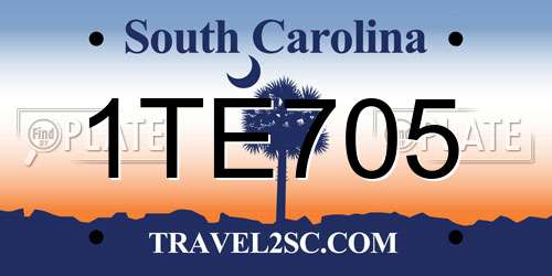 1TE705 South Carolina License Plate
