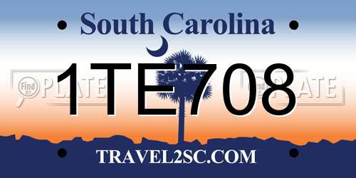 1TE708 South Carolina License Plate