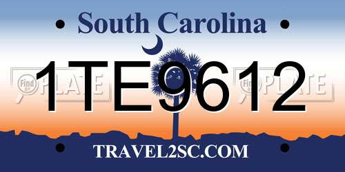 1TE9612 South Carolina License Plate