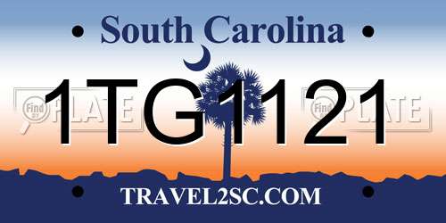1TG1121 South Carolina License Plate