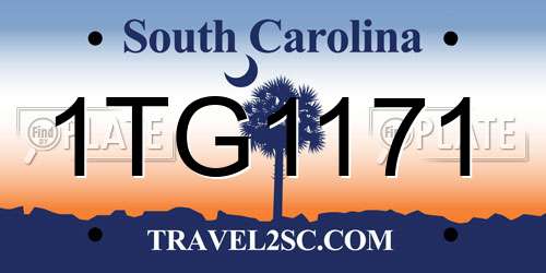 1TG1171 South Carolina License Plate