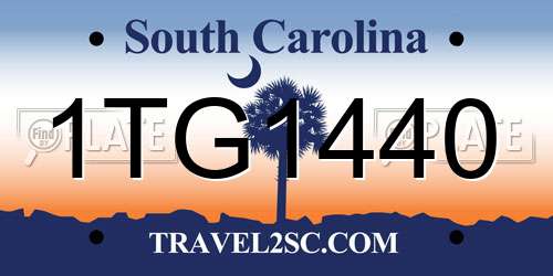 1TG1440 South Carolina License Plate