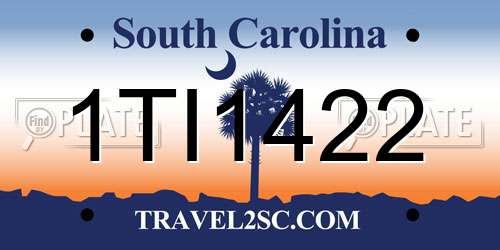 1TI1422 South Carolina License Plate