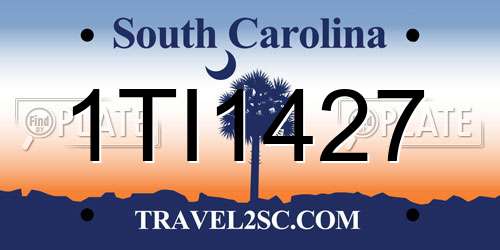 1TI1427 South Carolina License Plate