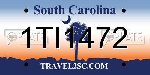 1TI1472 South Carolina License Plate