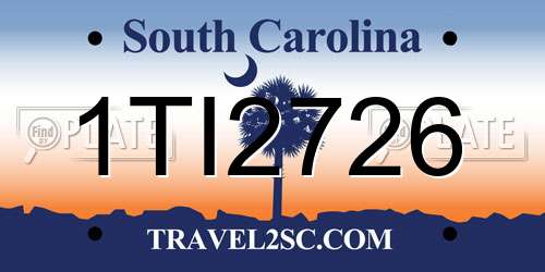 1TI2726 South Carolina License Plate