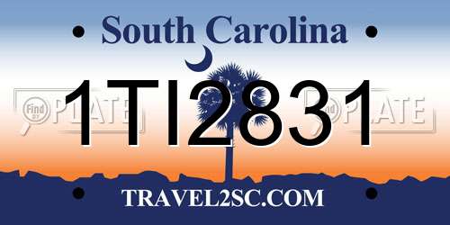 1TI2831 South Carolina License Plate