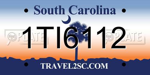 1TI6112 South Carolina License Plate
