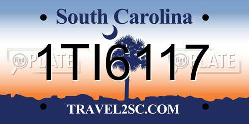 1TI6117 South Carolina License Plate