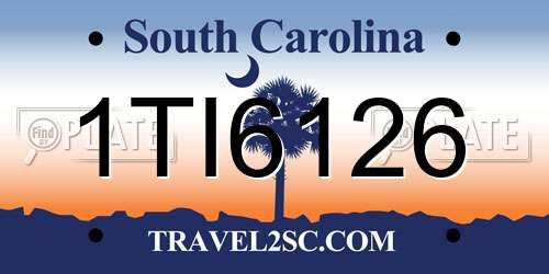 1TI6126 South Carolina License Plate