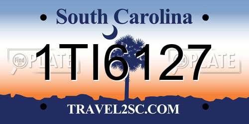 1TI6127 South Carolina License Plate