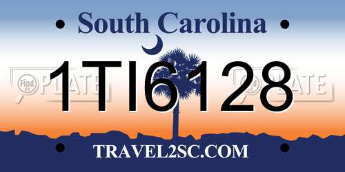1TI6128 South Carolina License Plate