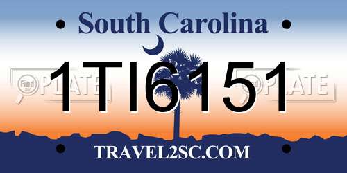 1TI6151 South Carolina License Plate