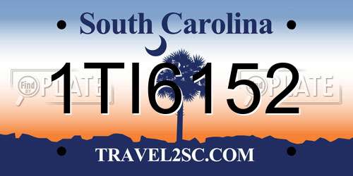 1TI6152 South Carolina License Plate