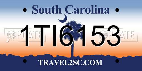 1TI6153 South Carolina License Plate