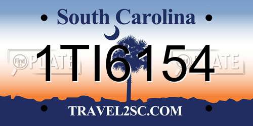 1TI6154 South Carolina License Plate