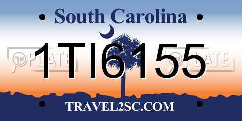 1TI6155 South Carolina License Plate