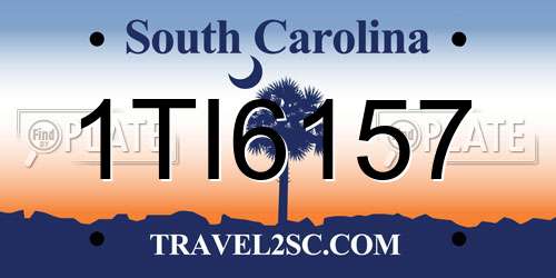 1TI6157 South Carolina License Plate